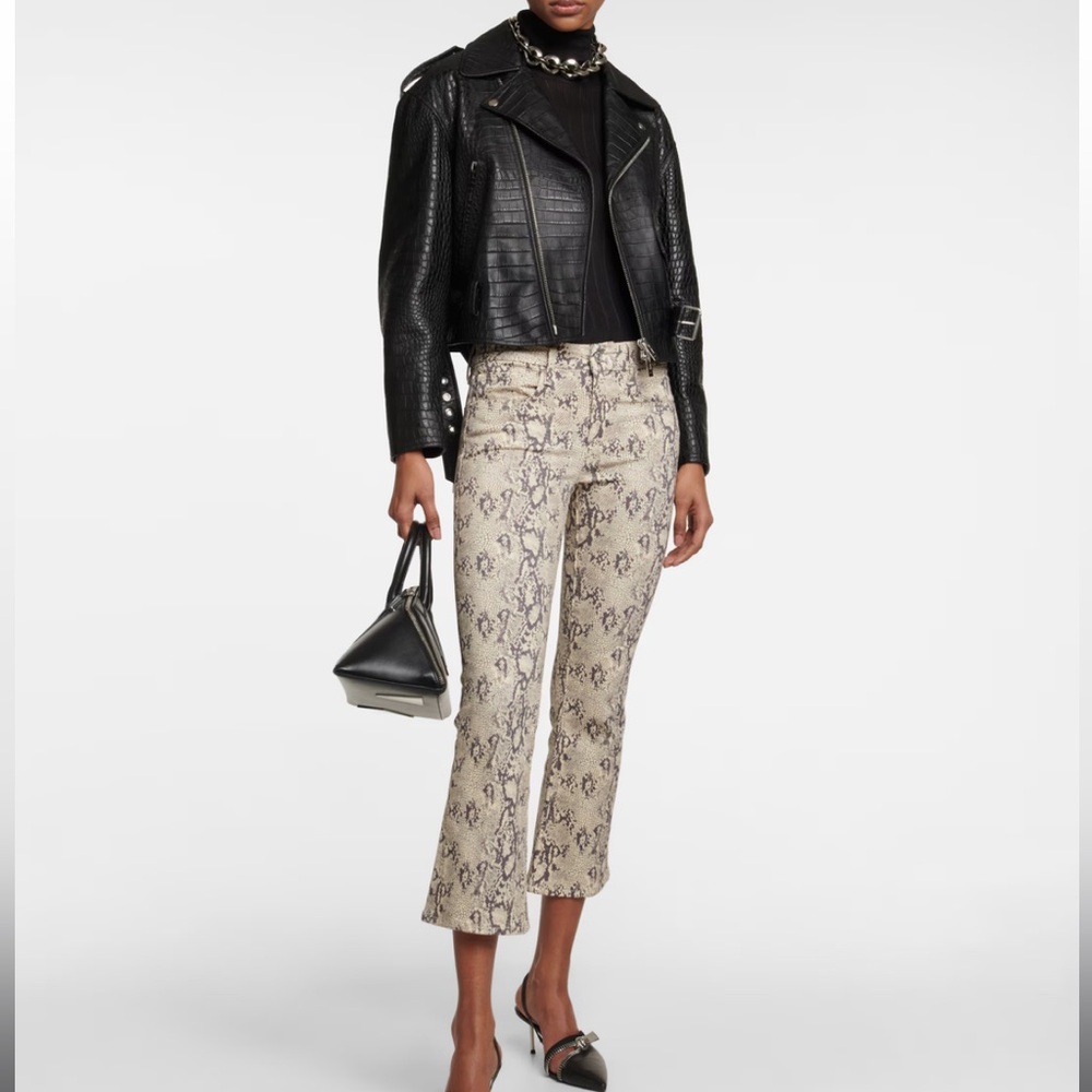 NWT Frame le crop mini boot stretch snakeskin jeans size 32